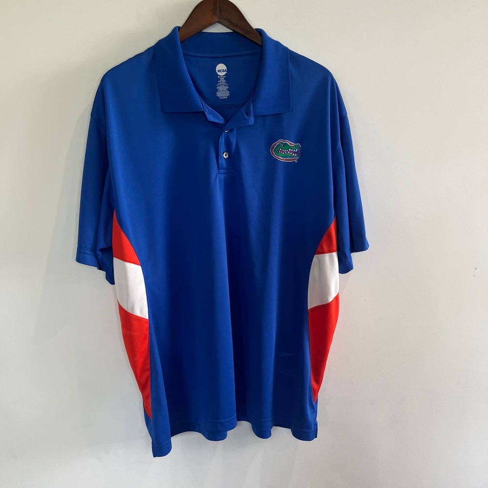 NCAA Florida Gators Polo Shirt Mens 2XL Blue Red White Embroidered Logo KA Inc